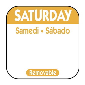 NCC R106R Removable Day of the Week Label 1" x 1", Legend Saturday, Square, (1000 Label per Unit)
