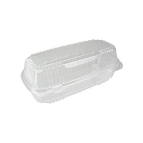 Pactiv YCI810490000 SmartLock 27 Oz, 9.25" x 4.5" x 3", Oriented/High Impact Polystyrene, Large, Hinged Lid Hoagie Container Clear (205/CS)
