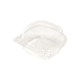 Pactiv YCI810500000 SmartLock 5" Hinged Lid Sandwich Container 20 Oz, 5.25" x 5.25" x 2.5", Clear, Oriented/High Impact Polystyrene, (375/CS)
