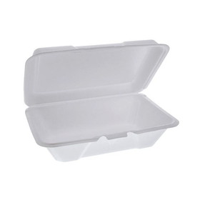 Pactiv YTH102050001 Utility Food Container 9-3/16" x 6-1/2" x 2-3/4", White, Polystyrene Foam, Recyclable (150/CS)