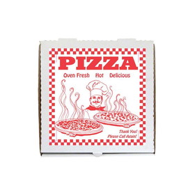 Quality Carton 7010SP2X Heavy Clay Coated Pizza Box - 10" x 10" x 2" - Stock print. - 100/cs