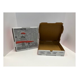 COR1010 Pizza Box, 10"X10" White Corrugated B-Flute, Stock Print, 50/CS