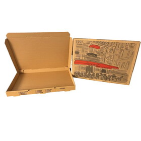 PBI-COR1217K 12" x 17" Pizza Box Corrugated Kraft B Flute Stock Print 50/CS
