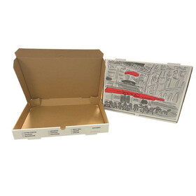PBI-COR1217 12" x 17" Pizza Box Corrugated White B Flute Stock Print 50/CS
