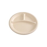 AmerCareRoyal FE2003 PrimeWare Heavy Molded Fiber NPFA Round Plate - 10", 3-Sect., Natural