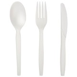 PrimeWare WCPW-KIT Compostable Cutlery Kit Natural, (CPLA) Polylactide Aliphatic Copolymer, Compostable, with Fork/Knife/Spoon (250/CS)