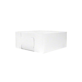 Quality Carton 6103 White Bakery Box - 10" x 10" x 4" - 100/cs