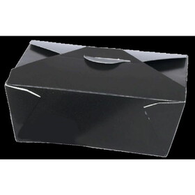 SQP 100470 Paper Food Container #4 Eco-Box, 7"x5"x3.5" Recyclable Black 160/CS