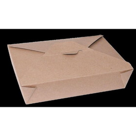 SQP 100860 Paper Food Container #8 Eco-Box, 6"x4"x2.5" Recyclable Kraft 300/CS