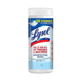 Lysol, 99802, Disinfecting Wipe - 35 ct. Canister, Crisp Linen, 12/CS