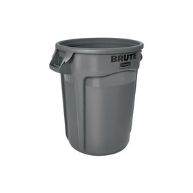 Rubbermaid Commercial FG263200GRAY BRUTE 22" x 27.25", 32 Gallon Capacity, Gray, Resin, Round, Venting Channel, Utility Container without Lid