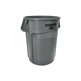 Rubbermaid Commercial FG264360GRAY BRUTE 24" x 31.5", 44 Gallon Capacity, Gray, Plastic, Round, Venting Channel, Utility Container without Lid