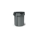 Rubbermaid Commercial FG265500GRAY BRUTE 26.4" x 33", 55 Gallon Capacity, Gray, Resin, Round, Venting Channel, Utility Container without Lid