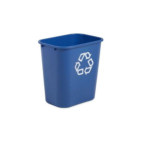 Rubbermaid Commercial FG295673BLUE Utility Wastebasket 14.5" x 10.5" x 15", 28 Quart Capacity, Blue, Resin, Medium, Recycling - 1EA