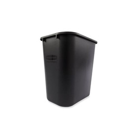 Rubbermaid Commercial FG295600BLA Utility Wastebasket 14.5" x 10.5" x 15", 28 Quart Capacity, Black, Resin, Medium - 1EA