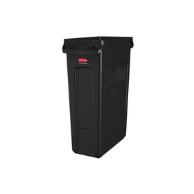 Rubbermaid Commercial FG354060BLA Slim Jim Utility Container 22" x 11" x 30", 23 Gallon Capacity, Black, Resin, Venting Channel
