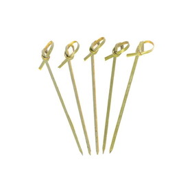 Rofson Associates BFP4NG Noshi Gushi Knot Pick 4" L, Bamboo, (30/100/PK 3M/CS)