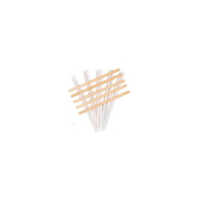 Rofson Associates WCS55PW Stirrer, Round Ended Popsicle Stick, 5.5" L, Wood, Premium Polished Surface, Individually Paper-Wrapped (10/500 per Case)