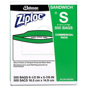 SCJP 682255 Ziploc Brand Seal Top Sandwich Bag - 6-1/2" x 5-7/8" (500/CS)