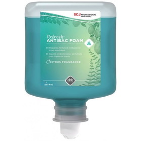 SCJP ANT1L Refresh Antimicrobial Foam Hand Wash 1 Liter Cartridge, Liquid, Green, Citrus Scent, (6 per Case)