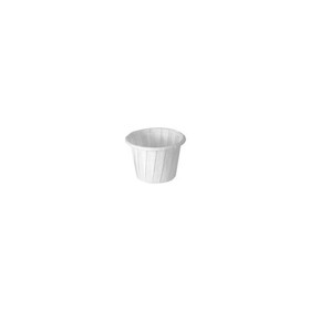 Solo 075-2050 Portion Container 0.75 Oz, 1.1" Base/1.5" Top x 1.1", White, Wax Treated Paper, (5000 per Case)