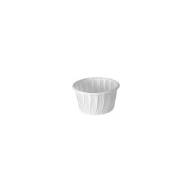 Solo 125-2050 Portion Container 1.2 Oz, 1.9" Top x 1", White, Wax Treated Paper, (5000 per Case)