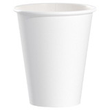 Solo 378W-2050 Hot Drink Cup 8 Oz, White, Single Sided Poly Paper, (1000 per Case)