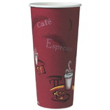 Solo 424SIN-0041, Bistro, Single Sided, Poly Paper Hot Cup, 24 oz, 500/CS