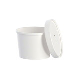 Solo KHSB12A-2050 Flexstyle White Food Container/Lid Combo - 12 oz. Squat