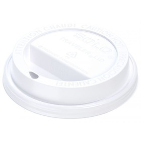 Solo TL31R2-0007 Traveler Hot Drink Cup Lid 3.4" x 0.7", White, Polystyrene, Dome, Cappuccino Style, Sip Hole, Lid for 370 Series Hot Drink Cup (1000 per Case)