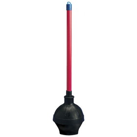 Tolco 280174 Toilet Plunger 17" L, Black/Red, Plastic, Heavy Duty, with Large Extended Rubber Cup (24 per Case)