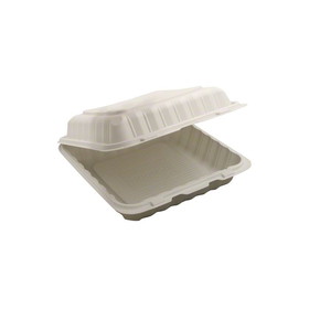 Tripak KT993SW TerraSmart Container - 9" x 9", 1-Compartment, White, Microwave Safe, Recyclable - 150/CS