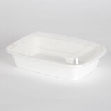 Kari-Out MC6250W Microwaveable Rectangular Combo Container, Clear/White Base, 24oz, 7