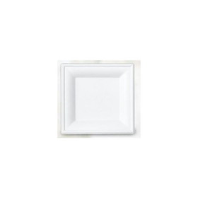 Green Wave GS-P010 Tableware Plate 10" x 10", Pearl White, Sugarcane Resource, Disposable, Compostable, Square, (300/CS)
