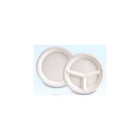 Green Wave TW-POO-013 Tableware Plate 9.5" Diameter, Bright White, Sugarcane Resource, Disposable, Round, (500/CS)