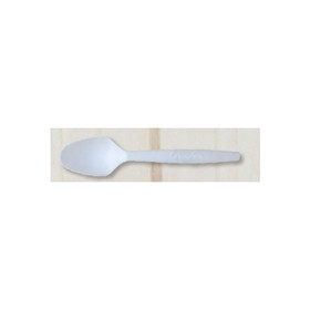 Green Wave SPOON-WHTM Assorted Cutlery Spoon Bulk Pearl White, Corn Starch, Mid-Size, (1000 per Case)
