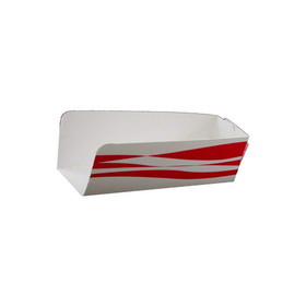 WestRock 2525HD1 Hot Dog Holder - 1 1/2" x 5", Lock End, White & Red Print - 2500/CS