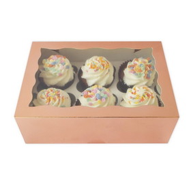 Cake Craft Group 104259 Luxury Satin Rose Gold Cupcake Box