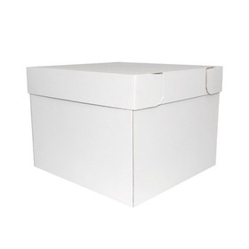 Cake Craft Group P-10213 White Corrugated Cube Cake Boxes