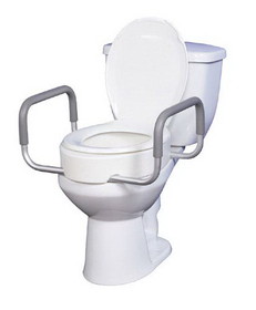 Elevated Toilet Seat w RemArms For Regular Toilet Seat T/F KD