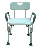 Complete Supplies Bath Bench Adj Ht. w/Back-KD w/Remov Padded Arms (Drive)