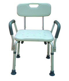 Complete Supplies Bath Bench Adj Ht. w/Back-KD w/Remov Padded Arms (Drive)