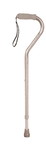 Deluxe Adjustable Cane Offset W/Wrist Strap-Silver