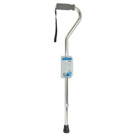 Cane Soft Foam Offset Handle Blue Jay Silver with Strap