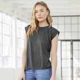 Bella+Canvas 8804 Women's Flowy Muscle Tee With Rolled Cuff