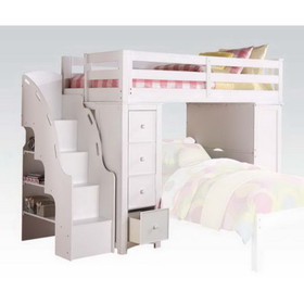 ACME Freya Loft Bed & Ladder in White 37145