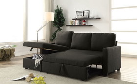ACME Hiltons Sectional Sofa w/Sleeper in Charcoal Linen 52300