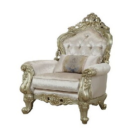 Acme 52442 Gorsedd Chair w/1 Pillow, Fabric & Antique White