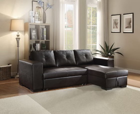 ACME Lloyd Sectional Sofa w/Sleeper in Black PU 53345