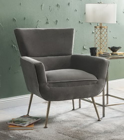 ACME Varik Accent Chair in Gray Velvet 59522